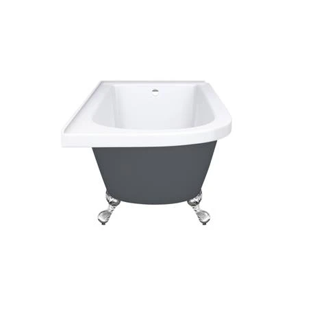 Appleby Grey 1700mm Roll Top Shower Bath with Chrome Leg Set - Victorian Plumbing 7 Appleby Grey 1700mm Roll Top Shower Bath with Chrome Leg Set - Victorian Plumbing - Image 5