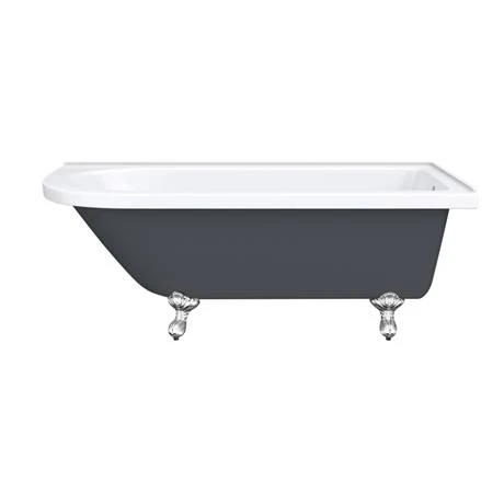 Appleby Grey 1700mm Roll Top Shower Bath with Chrome Leg Set - Victorian Plumbing 8 Appleby Grey 1700mm Roll Top Shower Bath with Chrome Leg Set - Victorian Plumbing - Image 6