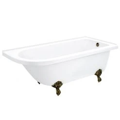 Appleby 1700 Roll Top Shower Bath with Antique Brass Leg Set - Victorian Plumbing