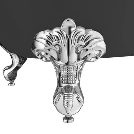 Appleby Grey 1700mm Roll Top Shower Bath with Chrome Leg Set - Victorian Plumbing 4 Appleby Grey 1700mm Roll Top Shower Bath with Chrome Leg Set - Victorian Plumbing - Image 2