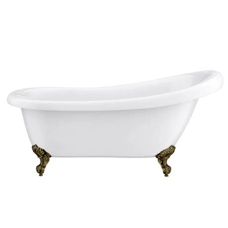 Astoria 1550 Roll Top Slipper Bath with Antique Brass Leg Set | Victorian Plumbing 4 Astoria 1550 Roll Top Slipper Bath with Antique Brass Leg Set | Victorian Plumbing - Image 2