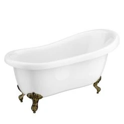 Astoria 1550 Roll Top Slipper Bath with Antique Brass Leg Set | Victorian Plumbing