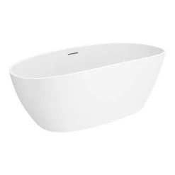 Arezzo 1650 x 690 Matt White Solid Stone Curved Double Ended Bath | Luxury Natural Stone Bath -Deals Freestanding Baths Store AZ165SBA D2 460