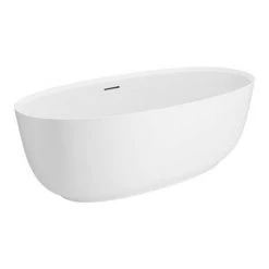 Arezzo 1700 x 800 Matt White Solid Stone Modern Double Ended Bath | Natural Stone Baths -Deals Freestanding Baths Store AZ168SLW d3 460