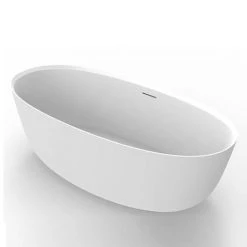 Arezzo 1700 x 800 Matt White Solid Stone Modern Double Ended Bath | Natural Stone Baths -Deals Freestanding Baths Store AZ168SLW n d4 460