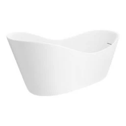 Arezzo 1700 x 750 Matt White Solid Stone Modern Slipper Bath | Luxurious Natural Stone Bath -Deals Freestanding Baths Store AZ175SLW d3 460