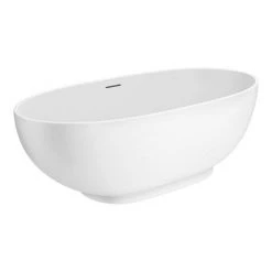 Arezzo 1690 x 800 Matt White Solid Stone Curved Double Ended Bath | Luxury Natural Stone Bath -Deals Freestanding Baths Store AZ17SBA D4 460