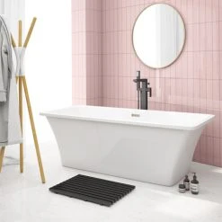 Arezzo 1700 x 750 Modern Square Roll Top Freestanding Bath - Luxurious Design