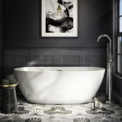 Arezzo Freestanding Modern Bath with Chrome Waste - Luxurious Contemporary Design