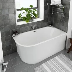Arezzo 1500 x 750 Modern Curved Corner Freestanding Bath | Luxurious Design