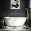 Arezzo Freestanding Modern Bath with Brushed Brass Waste - Luxurious Freestanding Bathtub -Deals Freestanding Baths Store AZFREBB prod
