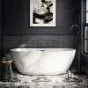 Arezzo Freestanding Modern Bath with Matt Black Waste - Luxurious Freestanding Bathtub 1 Arezzo Freestanding Modern Bath with Matt Black Waste - Luxurious Freestanding Bathtub -Deals Freestanding Baths Store AZFREMB PROD