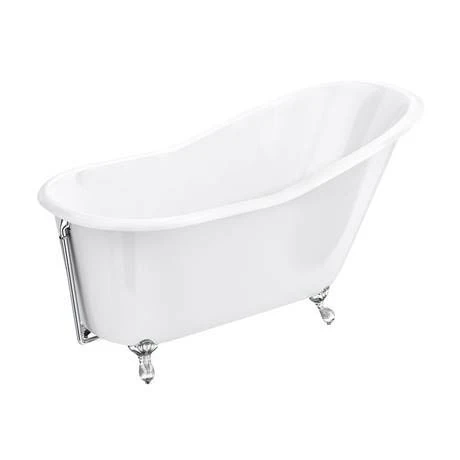 Ashton Cast Iron Bath with Chrome Feet - 1530 x 760mm Slipper Roll Top | The Period Bathroom Company 3 Ashton Cast Iron Bath with Chrome Feet - 1530 x 760mm Slipper Roll Top | The Period Bathroom Company - Image 2