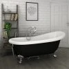 Astoria Black 1710 Roll Top Slipper Bath with Ball & Claw Leg Set | Victorian Plumbing -Deals Freestanding Baths Store Astoria Black 1710 Roll Top Slipper Bath n p