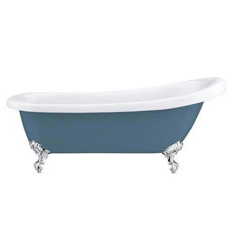 Astoria Blue 1710 Roll Top Slipper Bath with Ball & Claw Leg Set - Victorian Plumbing 4 Astoria Blue 1710 Roll Top Slipper Bath with Ball & Claw Leg Set - Victorian Plumbing - Image 2
