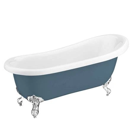 Astoria Blue 1710 Roll Top Slipper Bath with Ball & Claw Leg Set - Victorian Plumbing 8 Astoria Blue 1710 Roll Top Slipper Bath with Ball & Claw Leg Set - Victorian Plumbing - Image 6