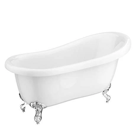 Astoria 1550 Roll Top Slipper Bath with Chrome Leg Set - Luxurious Freestanding Bathtub 5 Astoria 1550 Roll Top Slipper Bath with Chrome Leg Set - Luxurious Freestanding Bathtub - Image 3