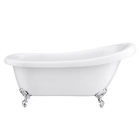 Astoria 1550 Roll Top Slipper Bath with Chrome Leg Set - Luxurious Freestanding Bathtub 4 Astoria 1550 Roll Top Slipper Bath with Chrome Leg Set - Luxurious Freestanding Bathtub - Image 2