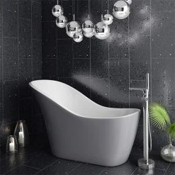 Vienna Silver 1520 Small Modern Slipper Bath - Freestanding Bath by Victorian Plumbing