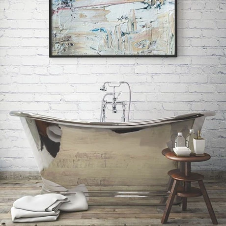 BC Designs 1700mm Nickel Double Ended Freestanding Bath - Luxury Slipper Roll Top Bath 3 BC Designs 1700mm Nickel Double Ended Freestanding Bath - Luxury Slipper Roll Top Bath