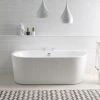 BC Designs Ancora Back To Wall Modern Freestanding Bath 1640 x 590mm - Sleek & Stylish -Deals Freestanding Baths Store BAS055 BC P