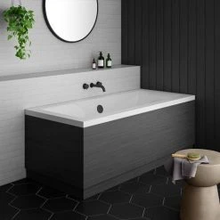 Brooklyn Black Wood Effect Bath Panel - Durable & Stylish Bathroom Upgrade 7 Brooklyn Black Wood Effect Bath Panel - Durable & Stylish Bathroom Upgrade -Deals Freestanding Baths Store BBWEFB n d2 460