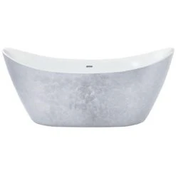 Heritage Hylton Freestanding Acrylic Bath 1730 x 730mm - Stainless Steel Effect | Modern Freestanding Bath