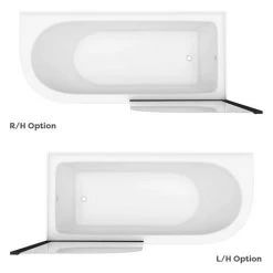 Appleby 1700 Roll Top Shower Bath with Matt Black Screen & Leg Set | Victorian Plumbing -Deals Freestanding Baths Store BKA17BS n d4 460