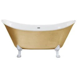 Heritage Lyddington Freestanding Acrylic Bath with Gold Effect Feet - 1730 x 750mm | Double Ended Roll Top Bath