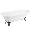 Bromley 1780 Single Ended Roll Top Bath with Antique Brass Leg Set - Victorian Plumbing -Deals Freestanding Baths Store BROM1780AB l 670