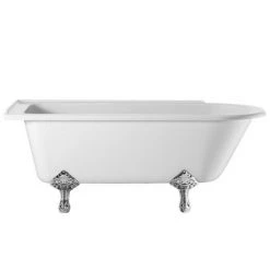 Burlington Hampton LH 1500mm Roll Top Showering Bath with Legs - Single Ended Freestanding Bath