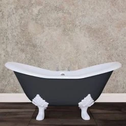 Hurlingham Banburgh Small 2TH Cast Iron Roll Top Bath with Feet - 1560x765mm | Premium Quality -Deals Freestanding Baths Store Banburgh Small D3 460