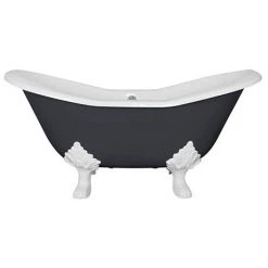 Hurlingham Banburgh Small 2TH Cast Iron Roll Top Bath with Feet - 1560x765mm | Premium Quality