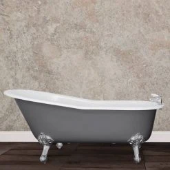 Hurlingham Beaulieu Cast Iron Roll Top Slipper Bath with Feet - 1720x740mm | Premium Luxury Bath -Deals Freestanding Baths Store Beaulieu D3 460