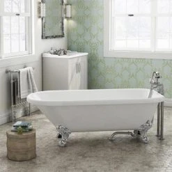 Bromley 1470 Small Single Ended Roll Top Bath with Chrome Legs | Victorian Plumbing