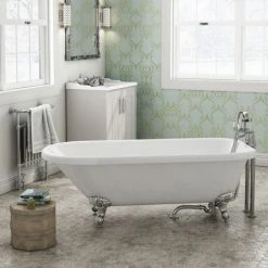 Bromley 1780 Single Ended Roll Top Bath with Chrome Leg Set - Victorian Plumbing