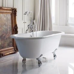 Burlington Windsor 1500mm Double Ended Freestanding Bath with Legs - Roll Top Design