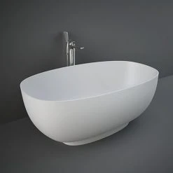 RAK Cloud Matt White Freestanding Bath 1400 x 753mm - Modern Luxury Bathroom Design