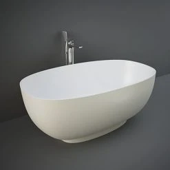 RAK Cloud Matt Greige Freestanding Bath 1400 x 753mm - Modern Luxury Bath