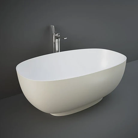 RAK Cloud Matt Greige Freestanding Bath 1400 x 753mm - Modern Luxury Bath 3 RAK Cloud Matt Greige Freestanding Bath 1400 x 753mm - Modern Luxury Bath