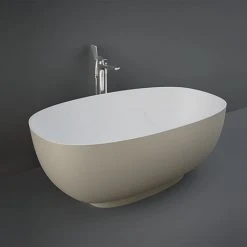 RAK Cloud Matt Cappuccino Freestanding Bath 1400 x 753mm - Modern Luxury Bath