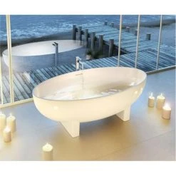 Clearwater Lacrima Natural Stone Bath - Hand Polished White - 1690 x 800mm - N12 8 Clearwater Lacrima Natural Stone Bath - Hand Polished White - 1690 x 800mm - N12 -Deals Freestanding Baths Store CLR LACRIMA VERY LARGE ALT2 375