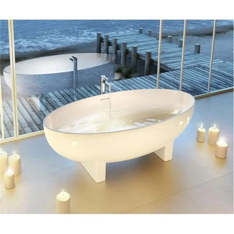 Clearwater Lacrima Natural Stone Bath - Hand Polished White - 1690 x 800mm - N12 5 Clearwater Lacrima Natural Stone Bath - Hand Polished White - 1690 x 800mm - N12 - Image 3