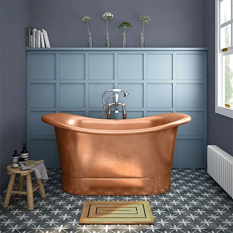 Trafalgar Copper 1500 x 710mm Double Ended Slipper Roll Top Bath Tub | Luxury Freestanding Bath 3 Trafalgar Copper 1500 x 710mm Double Ended Slipper Roll Top Bath Tub | Luxury Freestanding Bath