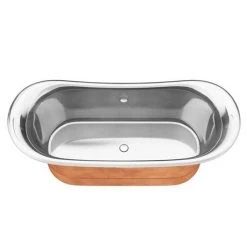Trafalgar Copper 1700 x 710mm Double Ended Slipper Roll Top Bath Tub with Nickel Interior | The Period Bathroom Company -Deals Freestanding Baths Store COPD317 n d3 460