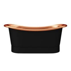 Trafalgar Matt Black 1700 x 710mm Double Ended Slipper Roll Top Bath Tub with Copper Interior | The Period Bathroom Company -Deals Freestanding Baths Store COPD417 n d4 460