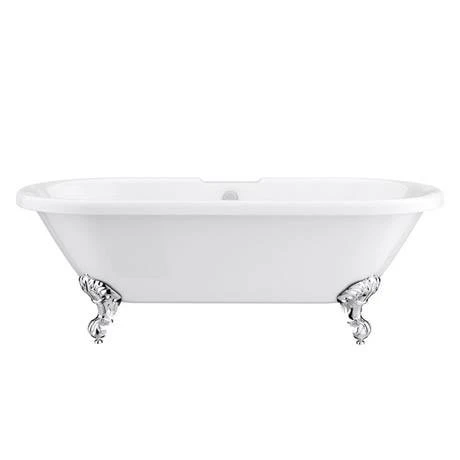 Duke 1695 Double Ended Roll Top Bath with Chrome Leg Set - Victorian Plumbing 4 Duke 1695 Double Ended Roll Top Bath with Chrome Leg Set - Victorian Plumbing - Image 2
