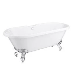 Duke 1695 Double Ended Roll Top Bath with Chrome Leg Set - Victorian Plumbing 8 Duke 1695 Double Ended Roll Top Bath with Chrome Leg Set - Victorian Plumbing -Deals Freestanding Baths Store Duke 1695 Double Ended Roll Top Bath d2 460