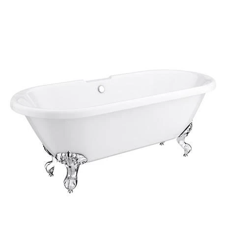 Duke 1695 Double Ended Roll Top Bath with Chrome Leg Set - Victorian Plumbing 5 Duke 1695 Double Ended Roll Top Bath with Chrome Leg Set - Victorian Plumbing - Image 3