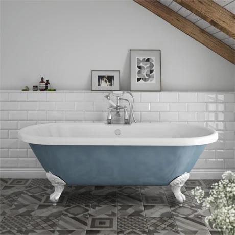 Duke Blue 1695 Double Ended Roll Top Bath with Ball & Claw Leg Set - Victorian Plumbing 3 Duke Blue 1695 Double Ended Roll Top Bath with Ball & Claw Leg Set - Victorian Plumbing